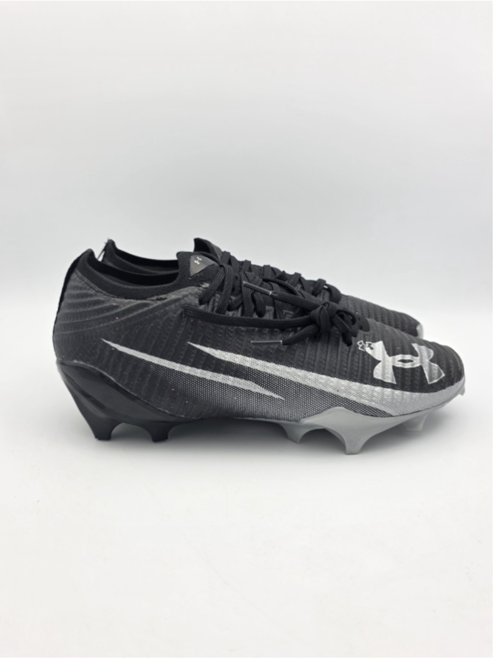 Under Armour Blur Pro Mens Size 9 Black Silver Grey Football Cleats Smoke NEW